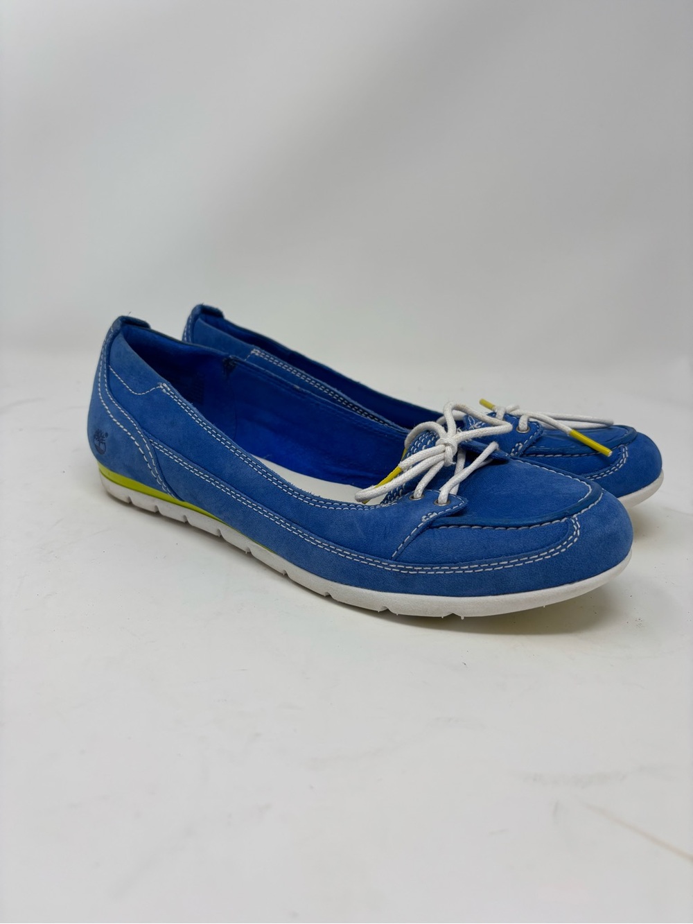 New Timberland Harborside Boat Royal Blue Leather Women Boat Shoes Sz 8.5